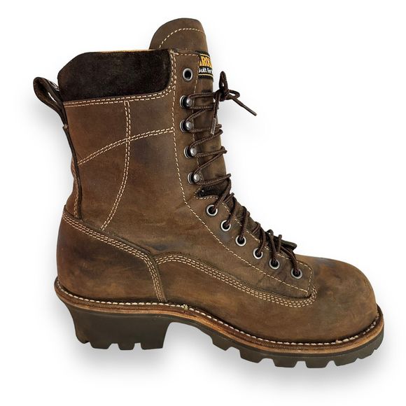 Carolina Composite Toe 8” Logger Boots CA7522 Mens 8.5 D Resistant Waterproof - Picture 5 of 11